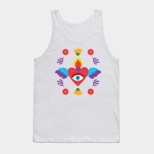 Mexican Otomi Sacred Heart Tank Top